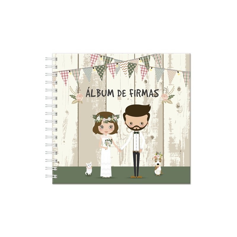 ÁLBUM DE FIRMAS NOVIOS RETRO