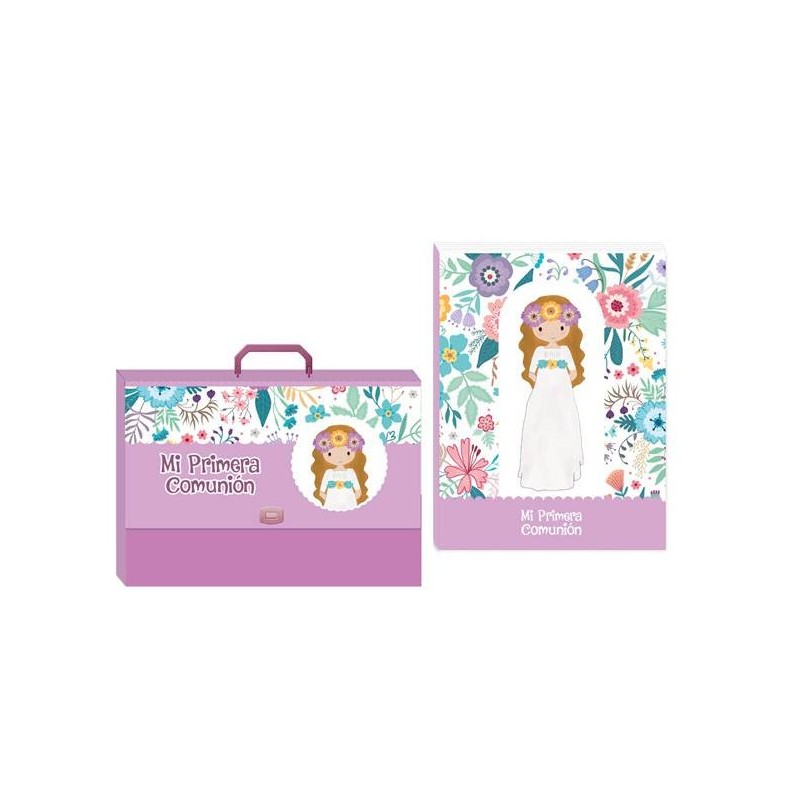 MALETÍN MÁS LIBRO FIRMAS MI PRIMERA COMUNIÓN NIÑA