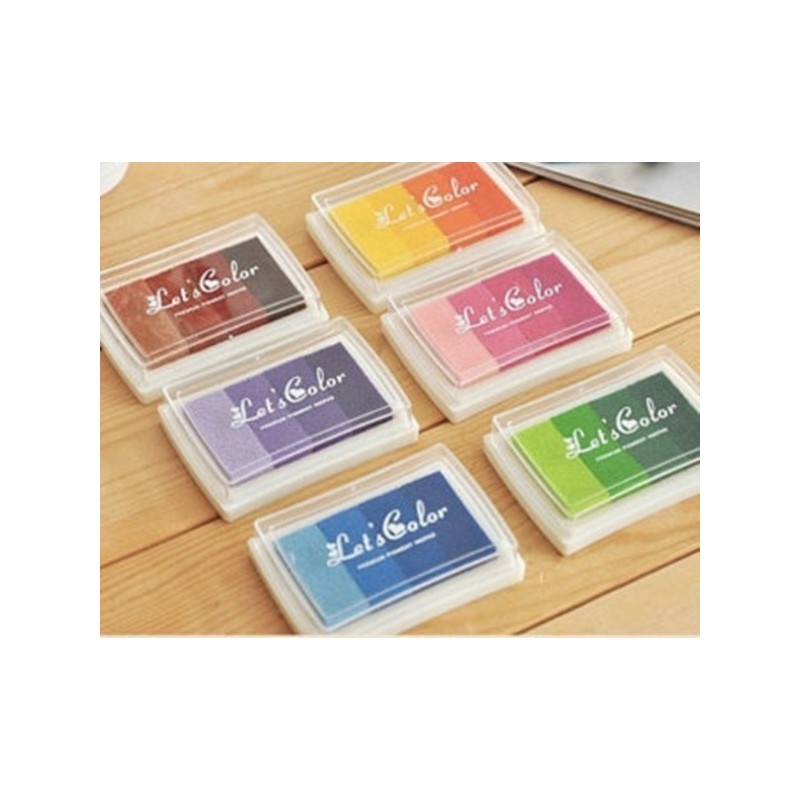 LOTE 6 TINTAS MULTICOLOR PARA SELLOS