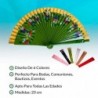 ABANICO DE MADERA "FLOWER" 19 CM