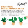 SET DE 6 POSAVASOS FIELTRO CACTUS