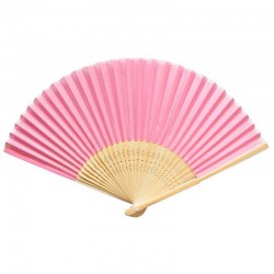 ABANICO BAMBÚ Y TELA DE COLORES EN CAJA DE REGALO