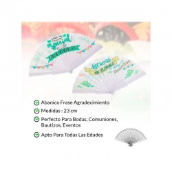 ABANICO TELA "FRASES"