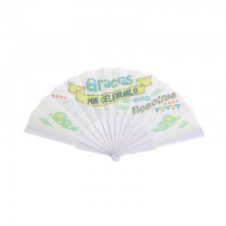 ABANICO TELA "FRASES"