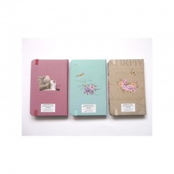 LIBRETA TAPA DURA CON CIERRE "MARIPOSAS"