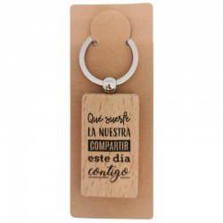 LLAVERO MADERA "SUERTE LA NUESTRA"