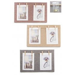PORTAFOTOS MADERA Y TELA
