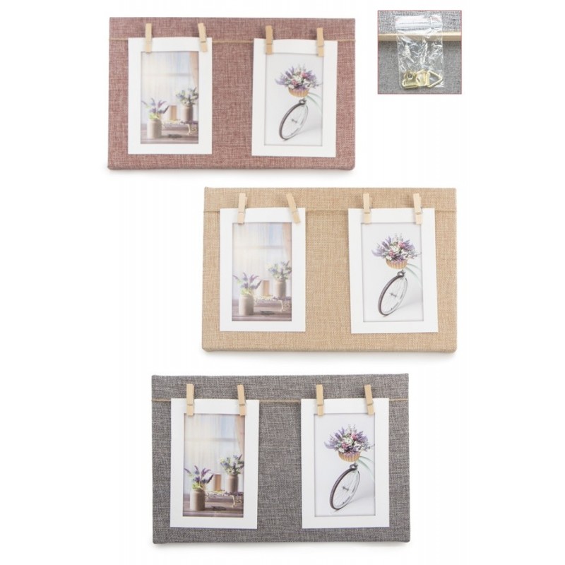 PORTAFOTOS MADERA Y TELA