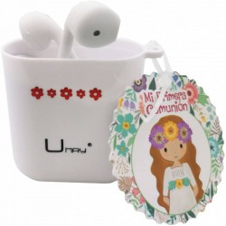 AURICULARES EN ESTUCHE MI PRIMERA COMUNIÓN ROSA