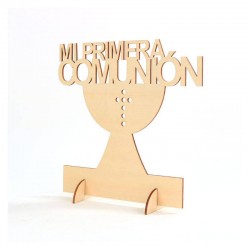 CARTEL MADERA "MI PRIMERA COMUNIÓN"