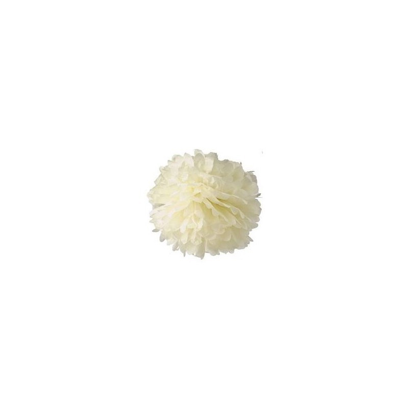 POMPON DE PAPEL DE SEDA 20 CM BLANCO