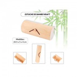ESTUCHE DE BAMBÚ KRAFT RECTANGULAR
