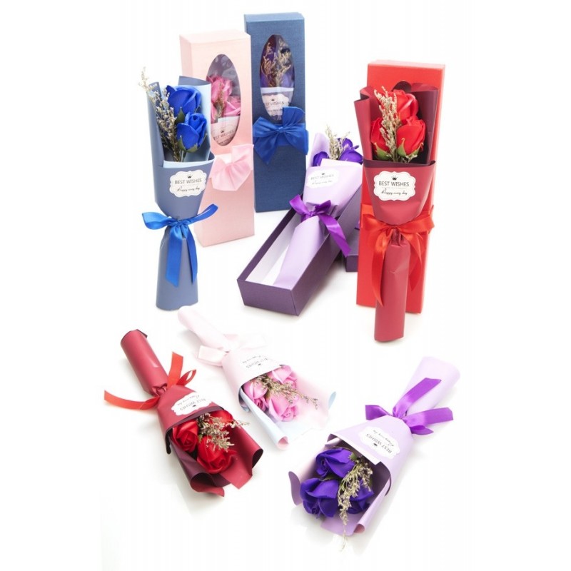 RAMO FLORES JABÓN EN CAJA REGALO