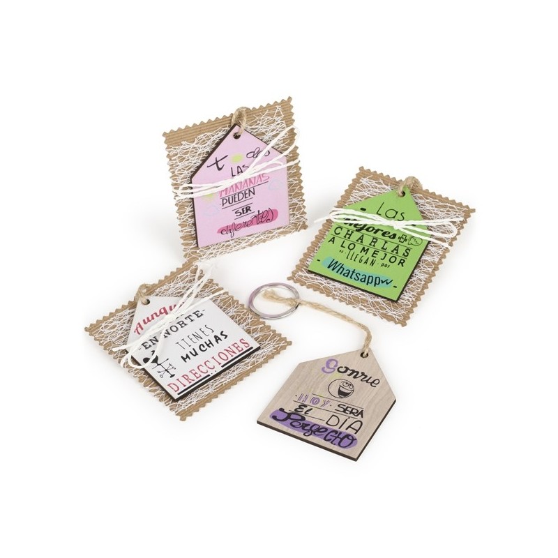 LLAVERO CASA MADERA FRASES