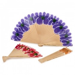 ABANICO DE MADERA FLORES