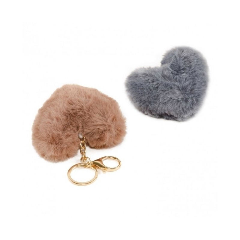 LLAVERO CORAZÓN POMPOM