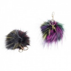 LLAVERO POMPÓM BICOLOR