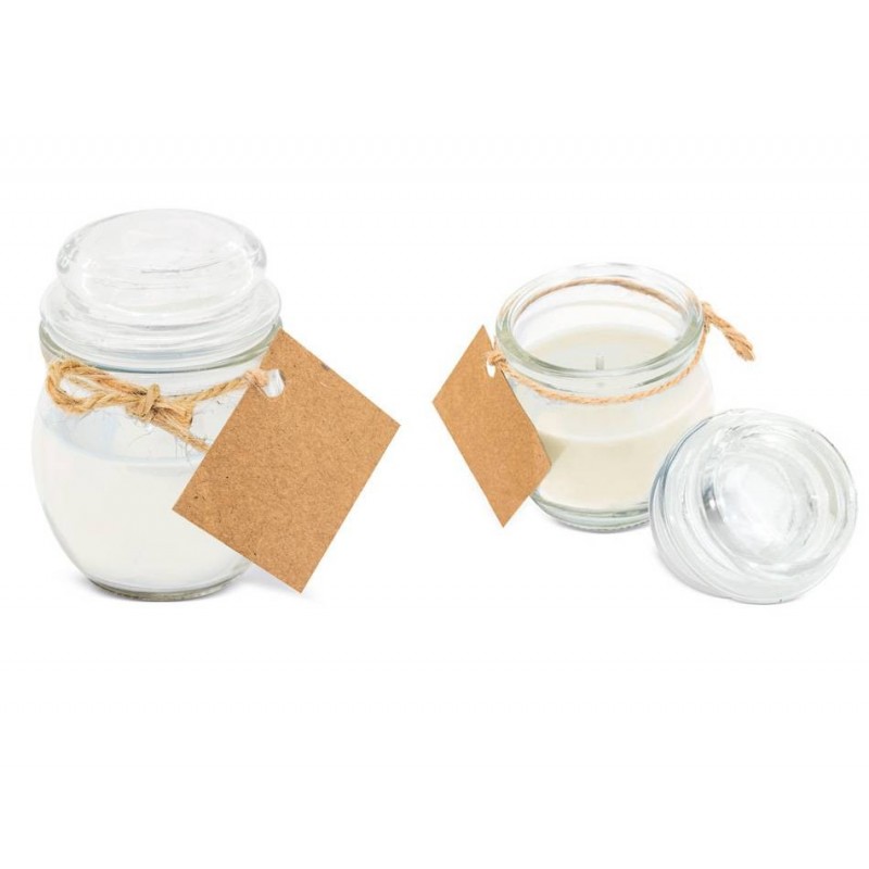 VELA AROMÁTICA BLANCA EN TARRO DE CRISTAL