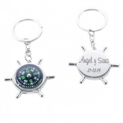 LLAVERO BRÚJULA EN CAJA POSTAL