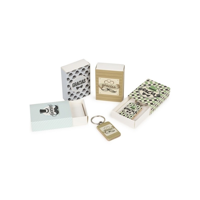 LLAVERO DE MADERA EN CAJA GRACIAS