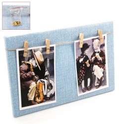 PORTAFOTOS DE TELA AZUL