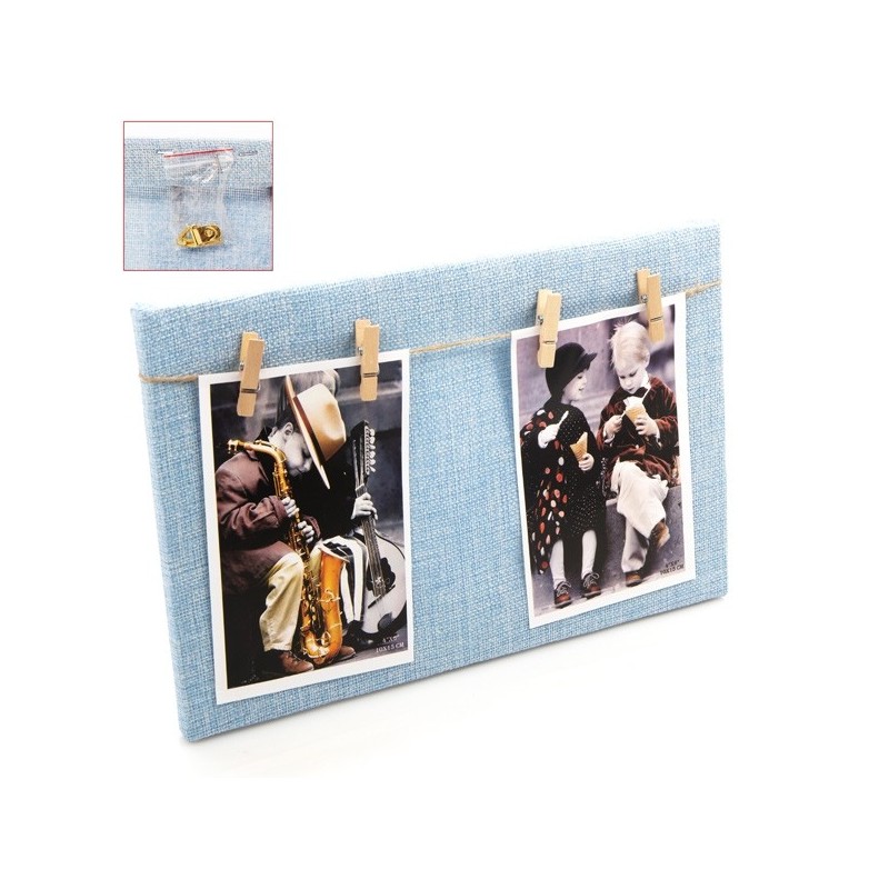 PORTAFOTOS DE TELA AZUL