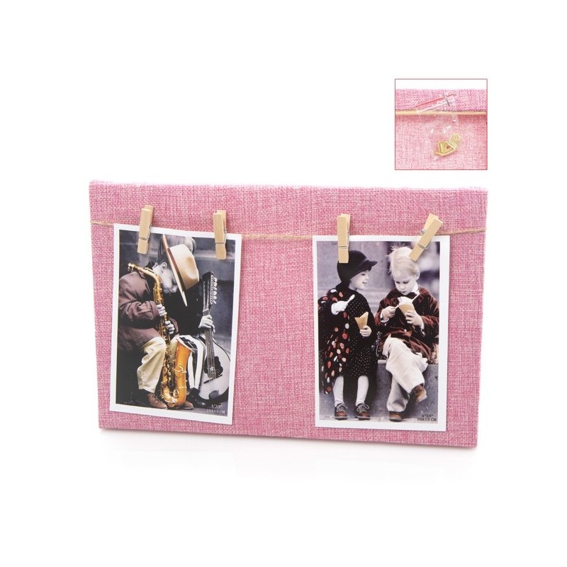 PORTAFOTOS DE TELA ROSA