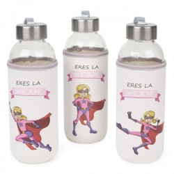 BOTELLA CRISTAL HÉROE NIÑA