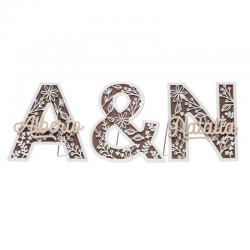 SET INICIALES MADERA OSCURA...