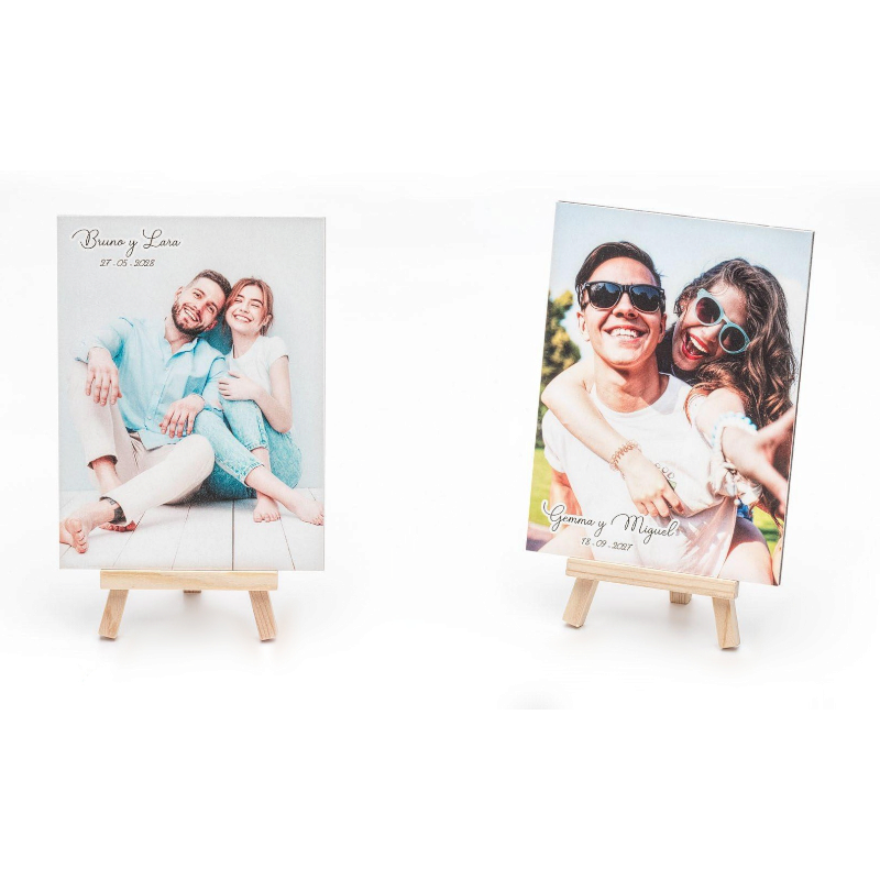 PORTAFOTOS CABALLETE MADERA PERSONALIZADO CON FOTO