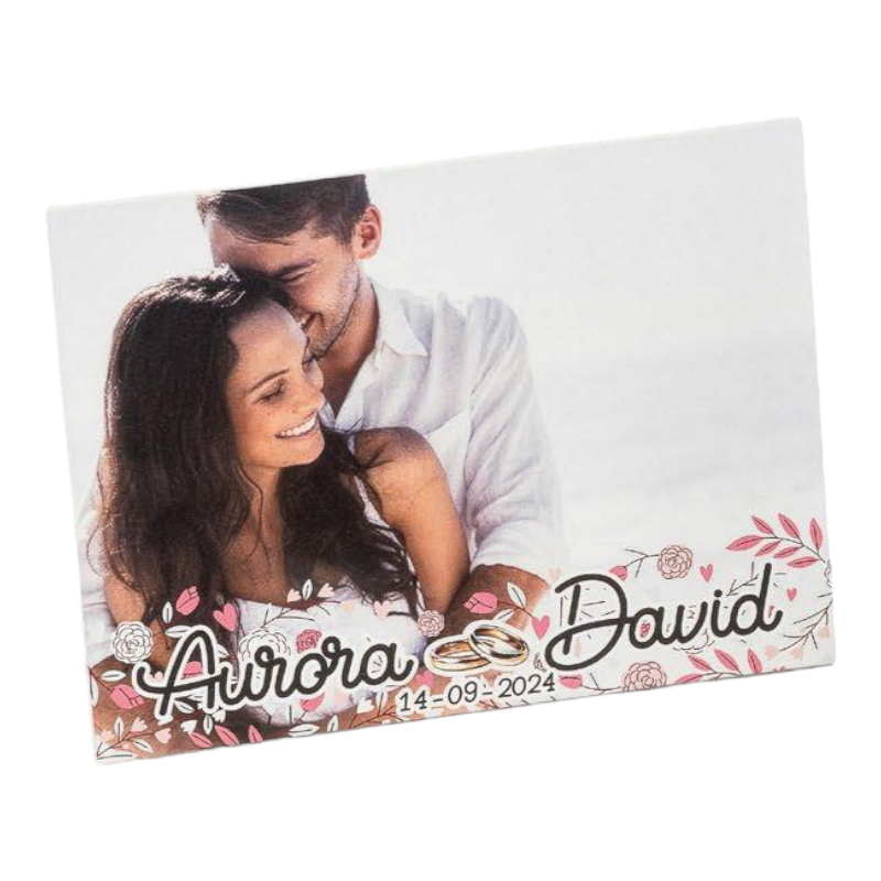 PORTAFOTOS MADERA PERSONALIZADO CON FOTO HORIZONTAL