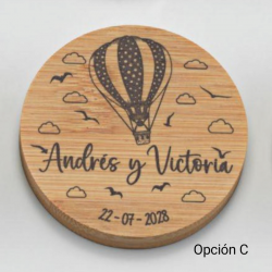 ESPEJO MADERA PERSONALIZADO GLOBO 3 OPCIONES