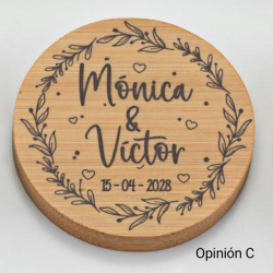 ESPEJO MADERA PERSONALIZADO CENEFA HOJAS 3 OPCIONES