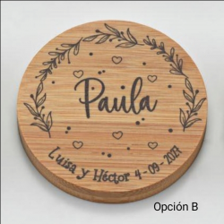 ESPEJO MADERA PERSONALIZADO CENEFA HOJAS 3 OPCIONES