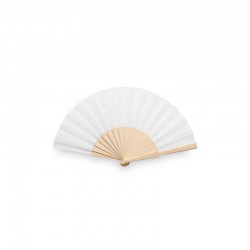 ABANICO DE TELA Y MADERA COLORES EN CAJA