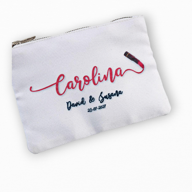 NECESER LÁPIZ DE LABIOS PERSONALIZADO NOMBRE INVITADA MÁS NOVIOS Y FECHA