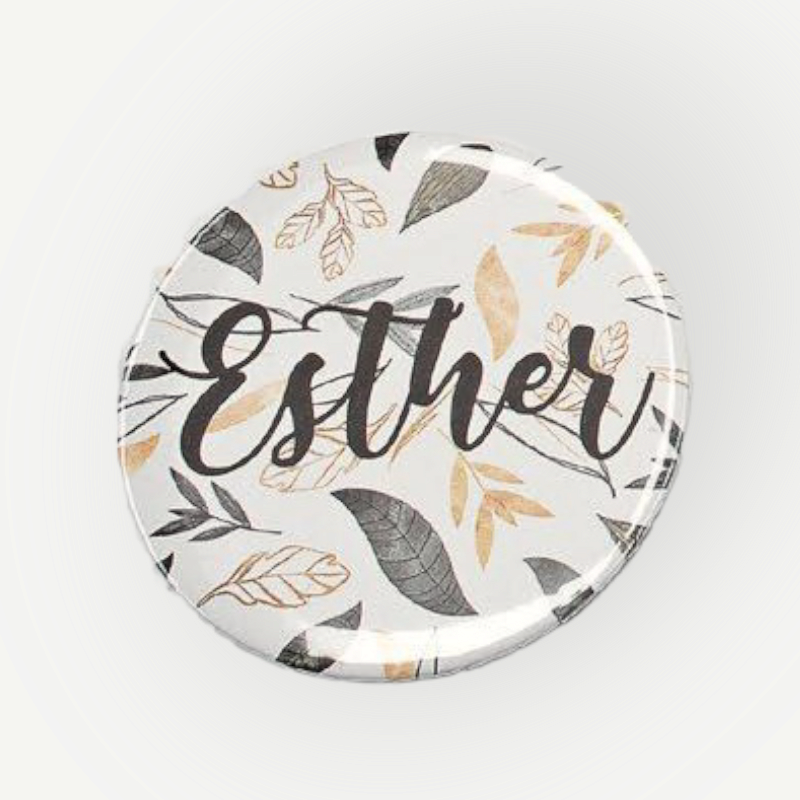 ESPEJO HOJAS PERSONALIZADO NOMBRE INVITADA