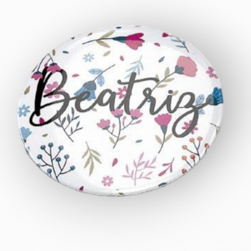 ESPEJO FLORECITAS PERSONALIZADO NOMBRE INVITADA