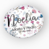 ESPEJO FLORECITAS PERSONALIZADO NOMBRE INVITADA MÁS NOVIOS Y FECHA