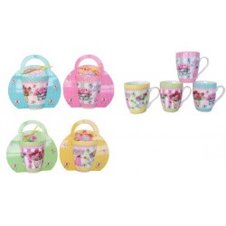 SET 12 TAZAS FLORES CON...