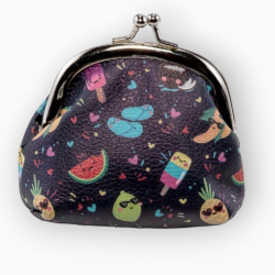 MONEDERO FRUTAS Y HELADOS SÍMIL PIEL