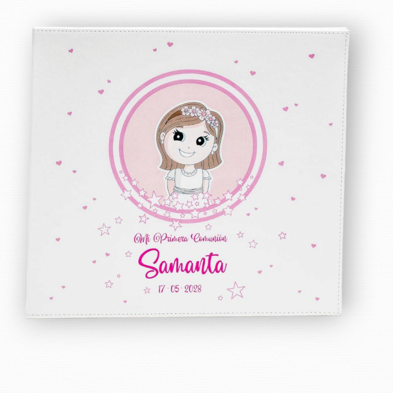 LIBRO DE FIRMAS NIÑA COMUNIÓN PERSONALIZADO NOMBRE Y FECHA