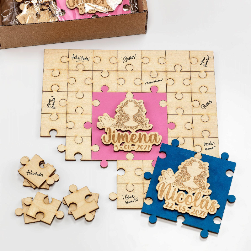 PUZLE DESEOS MADERA COMUNIÓN PERSONALIZADO