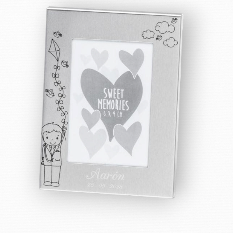 PORTAFOTOS METAL NIÑO COMUNIÓN