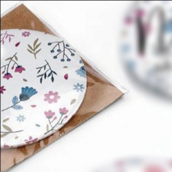 ESPEJO FLORECITAS PERSONALIZADO NOMBRE INVITADA MÁS NOVIOS Y FECHA