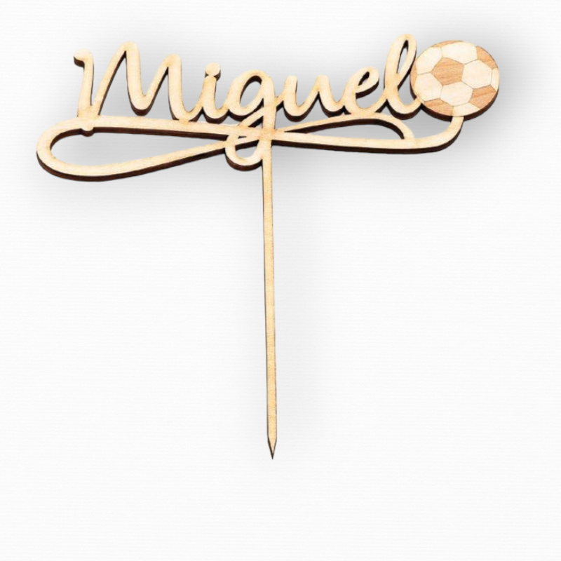 NOMBRE MADERA FUTBOL PARA LA TARTA
