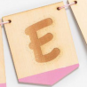 LETRA MADERA PARA GUIRNALDA NOMBRE PERSONALIZADO PINTADA ROSA