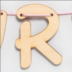 LETRA MADERA SILUETA PARA GUIRNALDA NOMBRE PERSONALIZADO