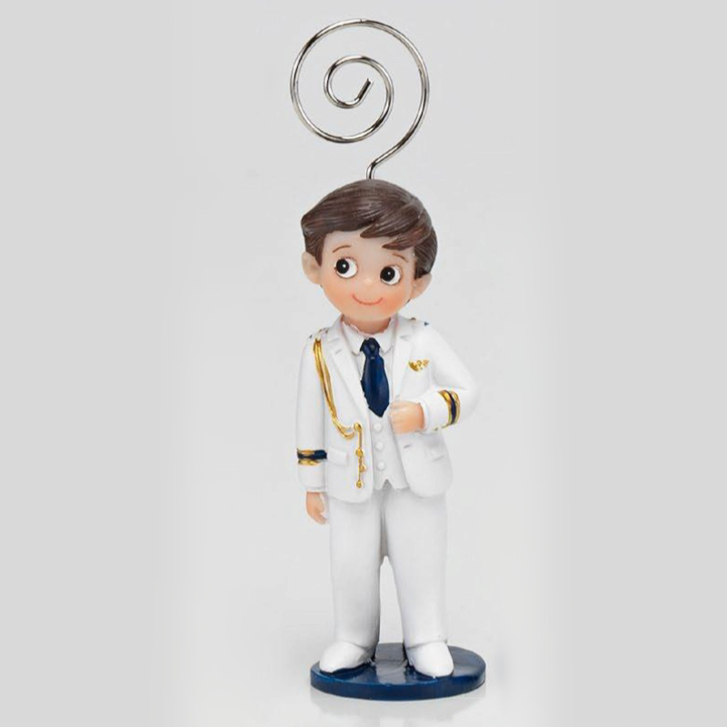 PINZA PARA TARJETAS NIÑO COMUNIÓN ALMIRANTE BLANCO