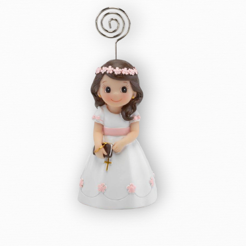 PINZA PARA TARJETAS NIÑA COMUNIÓN LIBRO